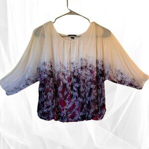 ALFANI Reddish purple pattern women top blouse
